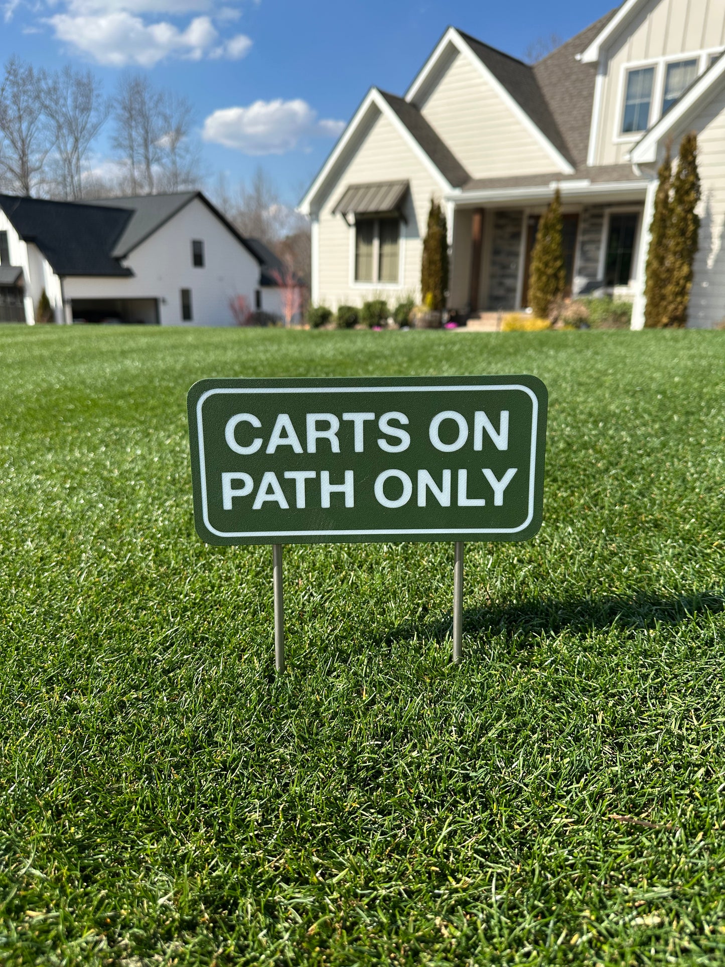 ‘Carts On Path Only’ lawn sign